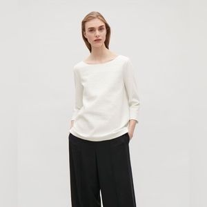 COS crew neck textured top